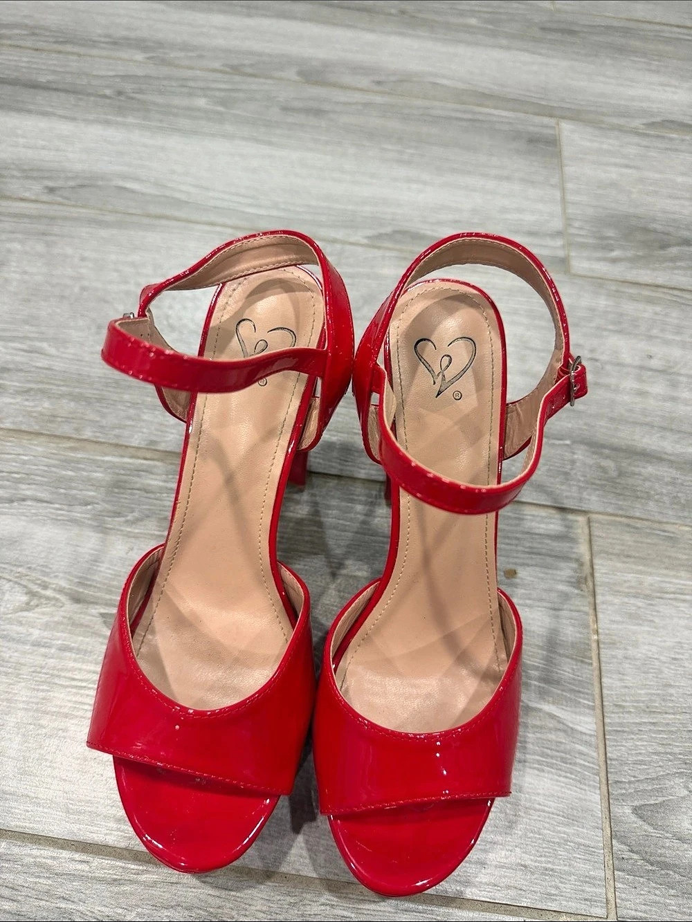 Windsor Red Patent Platform Heels US 10